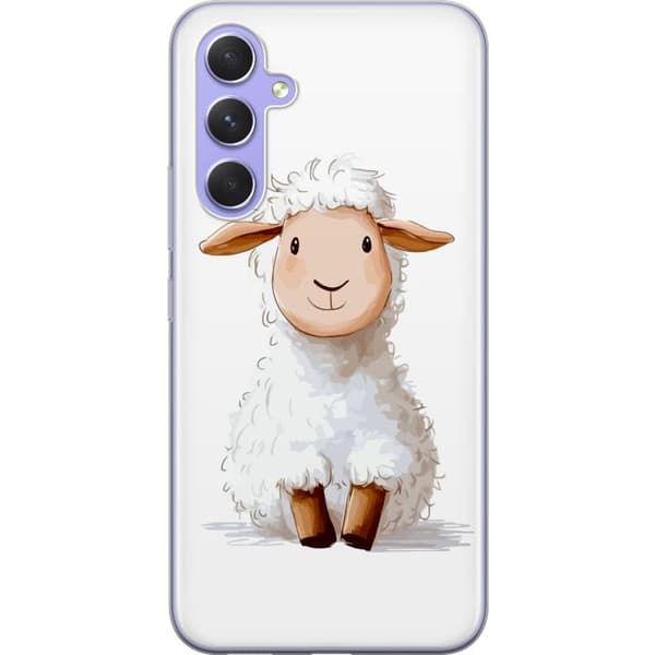 Samsung Galaxy A54 Läpinäkyvä kuori Suloinen Lammas - lasten ja vauvan tuotteita sarjakuvatyyliin