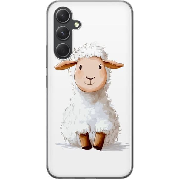 Samsung Galaxy A55 Gjennomsiktig deksel  Søtt Lam - tegneseriestil for barn og babyprodukter