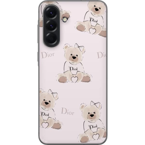 Samsung Galaxy A56 Gjennomsiktig deksel Teddy Dior Vibes - luksuriøs teddybjørn i motestil