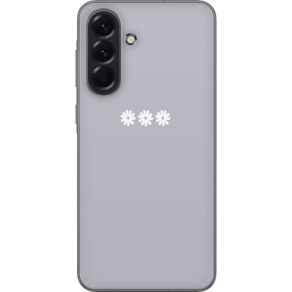 Samsung Galaxy A56 Gjennomsiktig deksel Lilla Blomminimalisme - stilig blomstermotiv på lilla bakgrunn