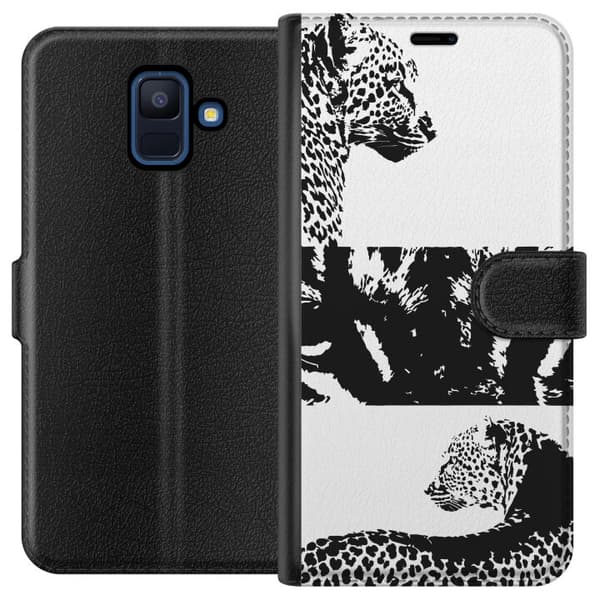 Samsung Galaxy A6 (2018) Lompakkokotelo Leopard Faces