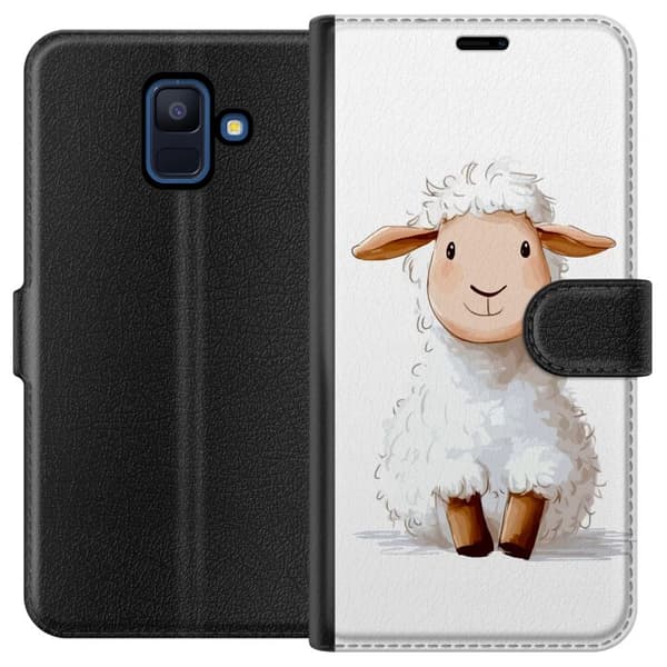Samsung Galaxy A6 (2018) Lommeboketui Søtt Lam - tegneseriestil for barn og babyprodukter