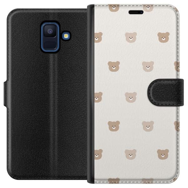 Samsung Galaxy A6 (2018) Lommeboketui Teddybakgrunn - søte teddybjørner mot en myk bakgrunn