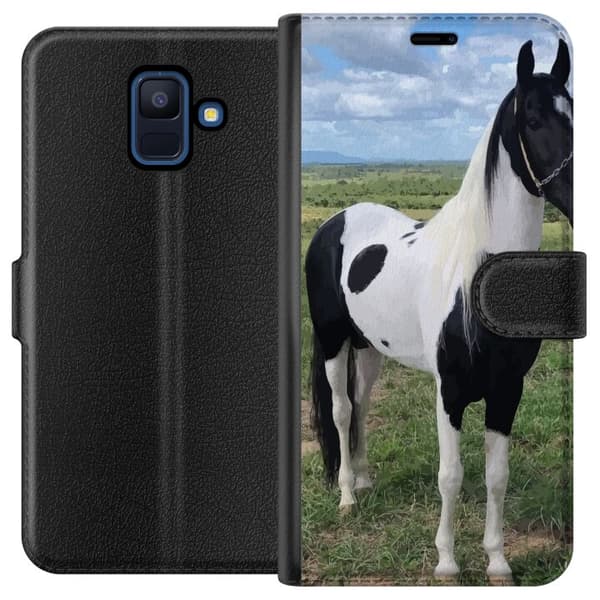 Samsung Galaxy A6 (2018) Lompakkokotelo Hevosen Taika - tyylikäs hevonen rauhallisessa väriskaalassa