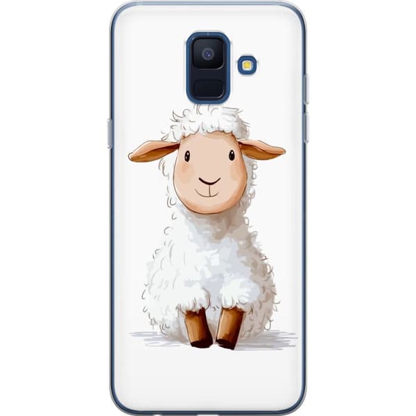 Samsung Galaxy A6 (2018) Gennemsigtig cover Sødt Lamm - tegneseriestil til børn og babyprodukter