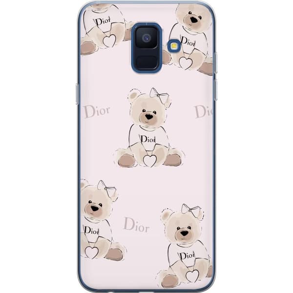 Samsung Galaxy A6 (2018) Läpinäkyvä kuori Teddy Dior Vibes - ylellinen nalle muotityyliin