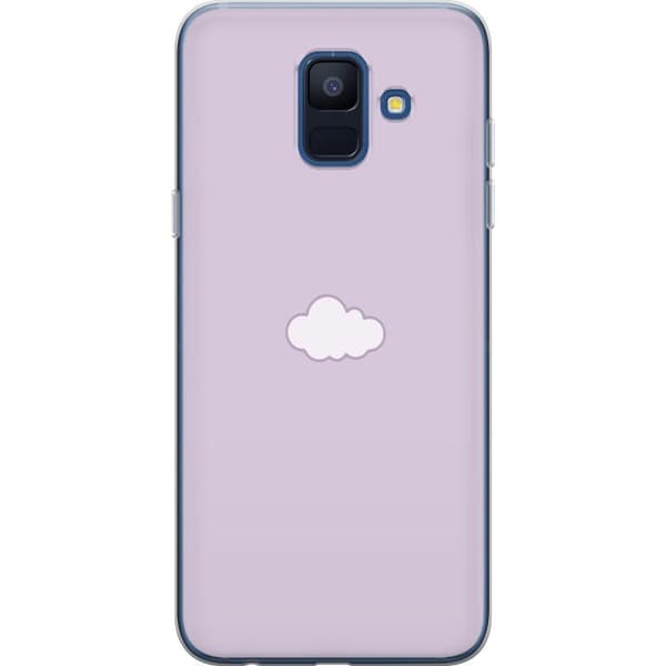 Samsung Galaxy A6 (2018) Läpinäkyvä kuori Lila Pilvi - minimalistinen pilvi lila taustalla
