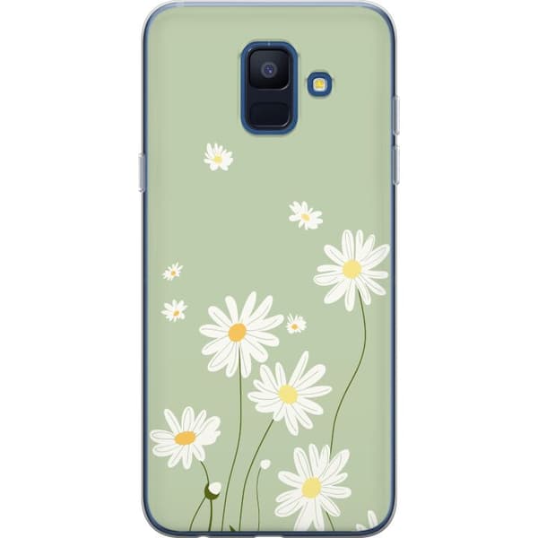 Samsung Galaxy A6 (2018) Genomskinligt Skal Prästkragar – blommigt mönster i svensk sommarstil