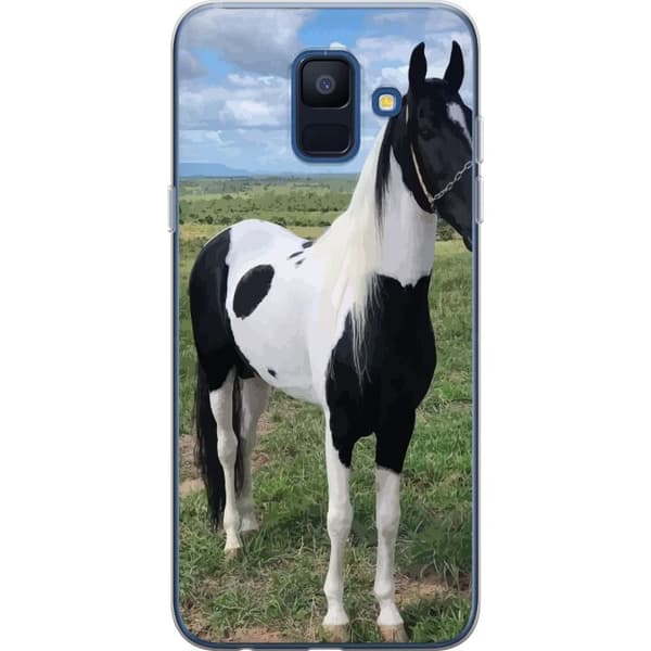 Samsung Galaxy A6 (2018) Läpinäkyvä kuori Hevosen Taika - tyylikäs hevonen rauhallisessa väriskaalassa