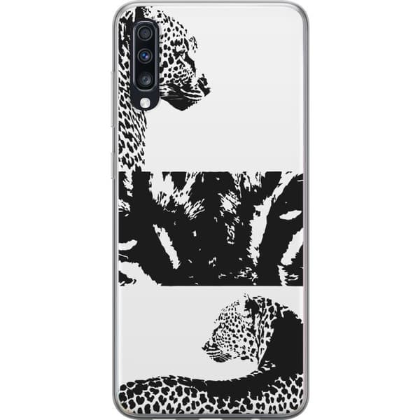 Samsung Galaxy A70 Läpinäkyvä kuori Leopard Faces