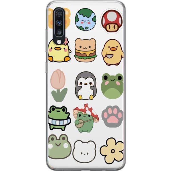 Samsung Galaxy A70 Läpinäkyvä kuori Kawaii Friends