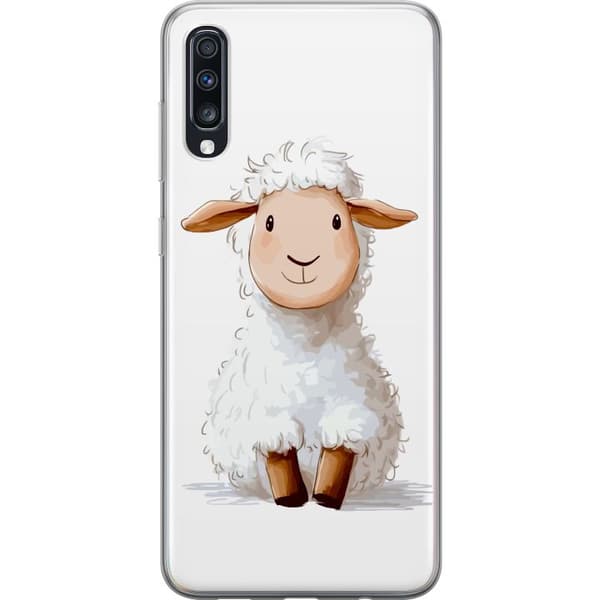 Samsung Galaxy A70 Läpinäkyvä kuori Suloinen Lammas - lasten ja vauvan tuotteita sarjakuvatyyliin