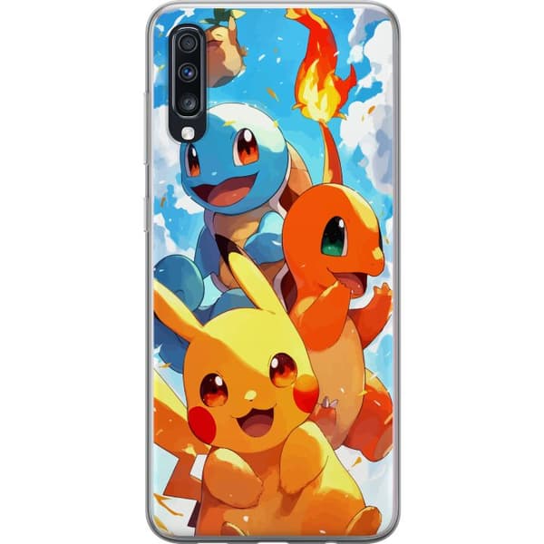 Samsung Galaxy A70 Läpinäkyvä kuori Pocket Creatures - innoittanut Pokémonista mainitsematta nimeä
