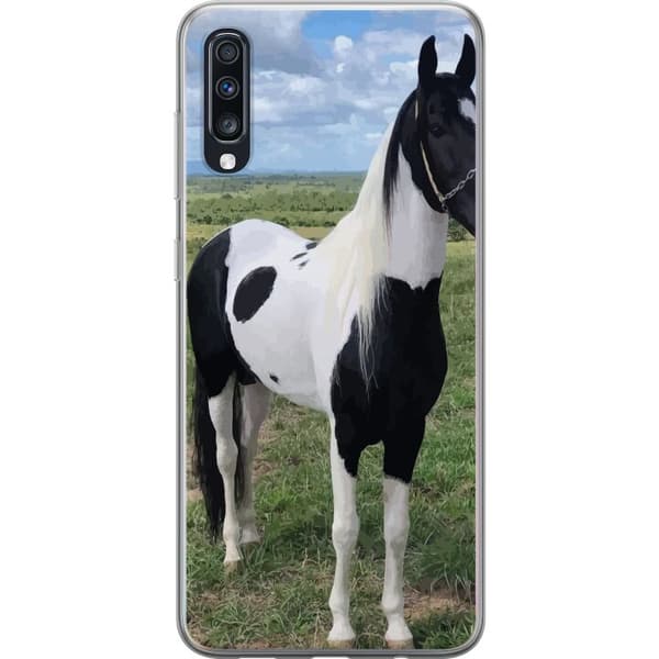 Samsung Galaxy A70 Genomskinligt Skal Hästmagi – stiliserad häst i lugn färgskala