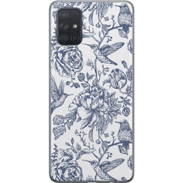 Samsung Galaxy A71 Gjennomsiktig deksel Blomster & Fugler - Romantiskt Vintage-stil Mønster