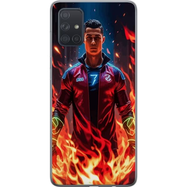 Samsung Galaxy A71 Gjennomsiktig deksel Ronaldo Inferno - fotballhelt i flammer