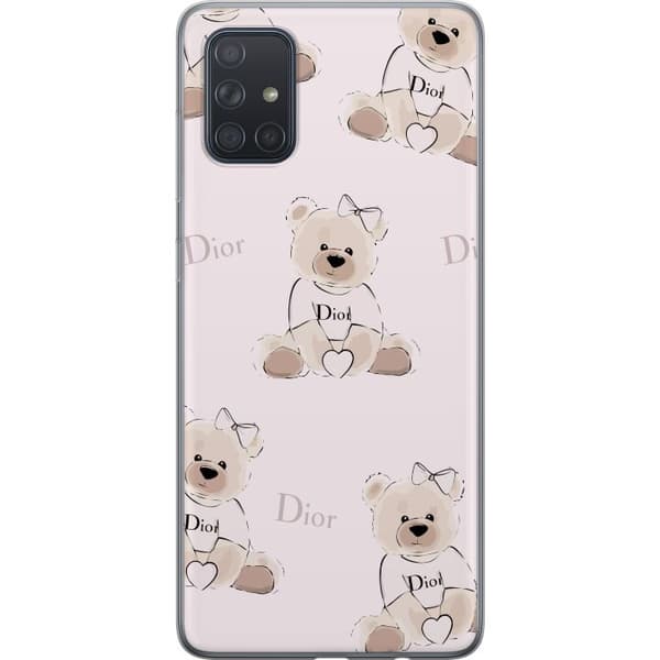 Samsung Galaxy A71 Gjennomsiktig deksel Teddy Dior Vibes - luksuriøs teddybjørn i motestil