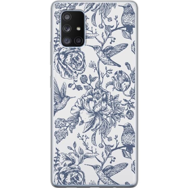 Samsung Galaxy A71 5G Gjennomsiktig deksel Blomster & Fugler - Romantiskt Vintage-stil Mønster