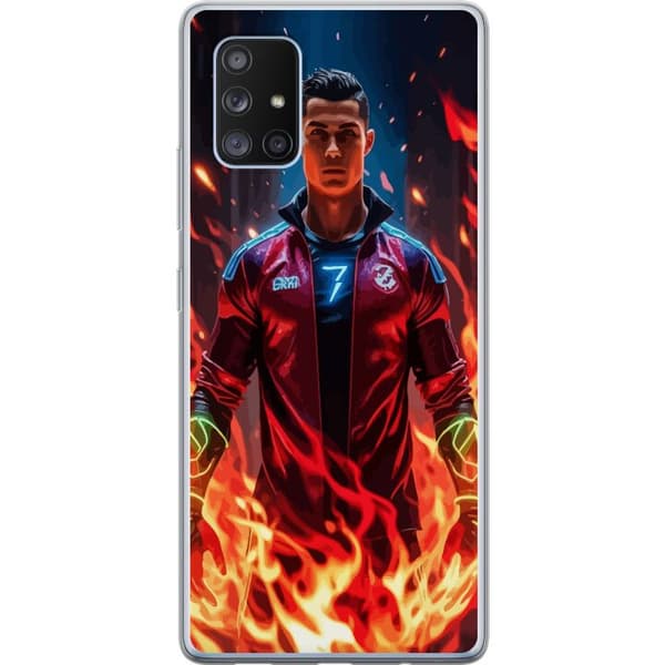 Samsung Galaxy A71 5G Gjennomsiktig deksel Ronaldo Inferno - fotballhelt i flammer