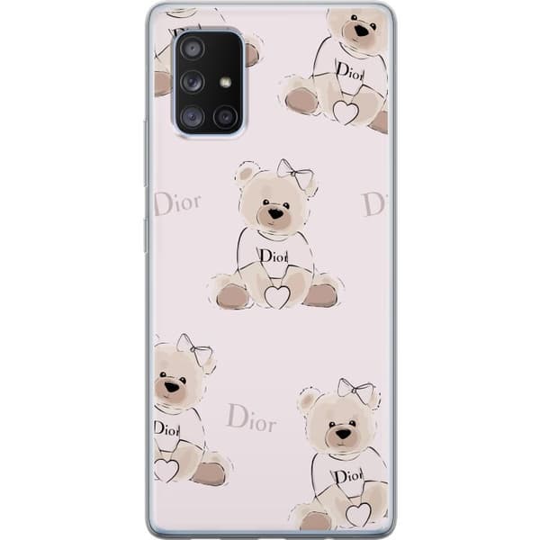 Samsung Galaxy A71 5G Gjennomsiktig deksel Teddy Dior Vibes - luksuriøs teddybjørn i motestil