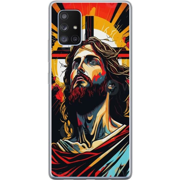 Samsung Galaxy A71 5G Gjennomsiktig deksel Jesus & Kort - religiøst motiv med dyp symbolikk