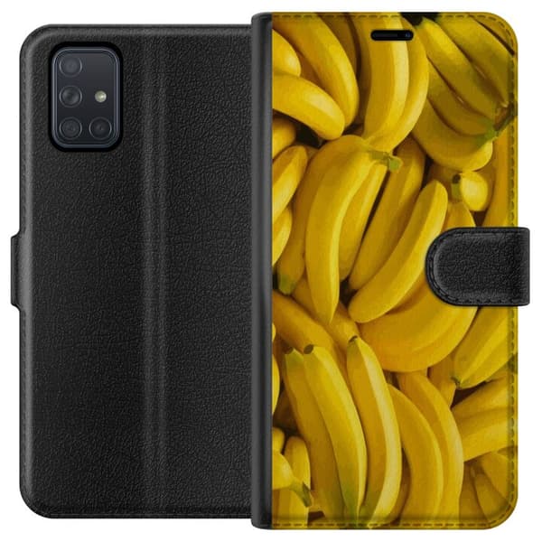 Samsung Galaxy A71 Tegnebogsetui Banan mønster