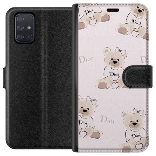 Samsung Galaxy A71 Lommeboketui Teddy Dior Vibes - luksuriøs teddybjørn i motestil