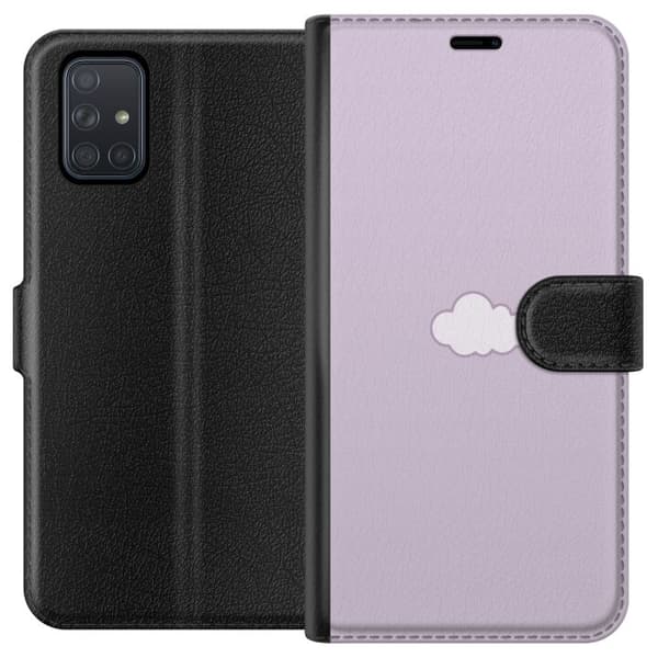 Samsung Galaxy A71 Lommeboketui Lilla Sky - minimalistisk sky på en lilla bakgrunn