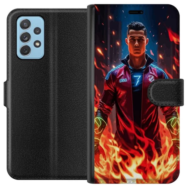 Samsung Galaxy A72 5G Lommeboketui Ronaldo Inferno - fotballhelt i flammer