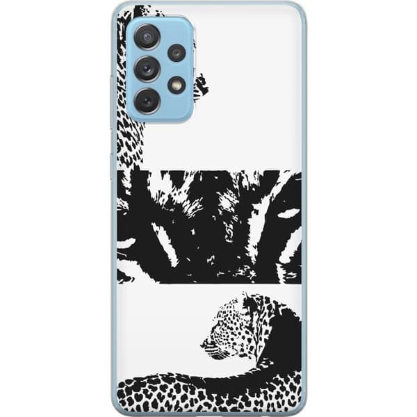 Samsung Galaxy A72 5G Läpinäkyvä kuori Leopard Faces