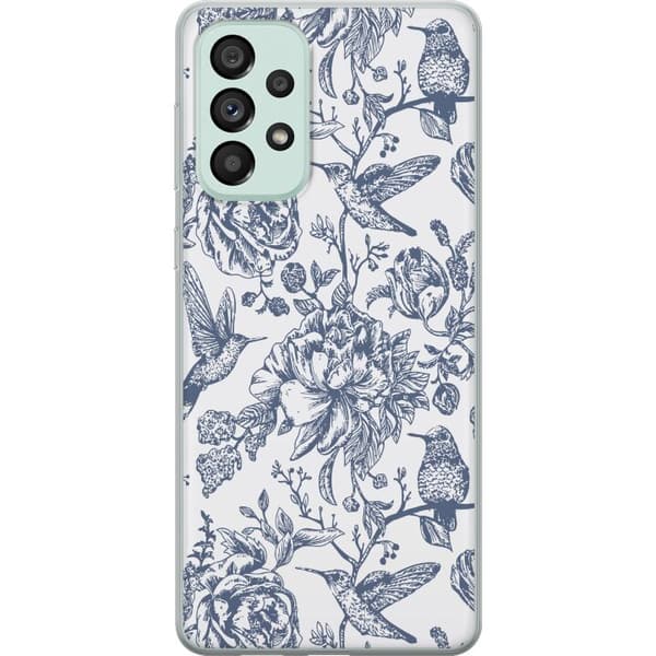 Samsung Galaxy A73 5G Läpinäkyvä kuori Kukat & Linnut - Romanttinen Vintage-tyylinen Kuviointi