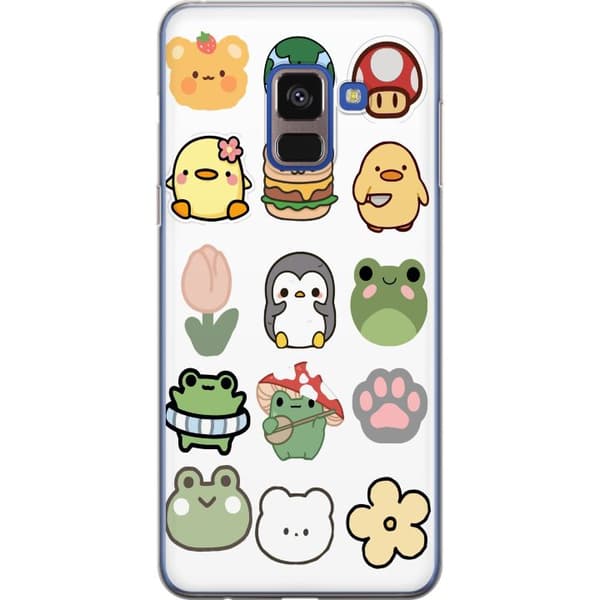 Samsung Galaxy A8 (2018) Genomskinligt Skal Kawaii Friends – söta figurer i japansk stil