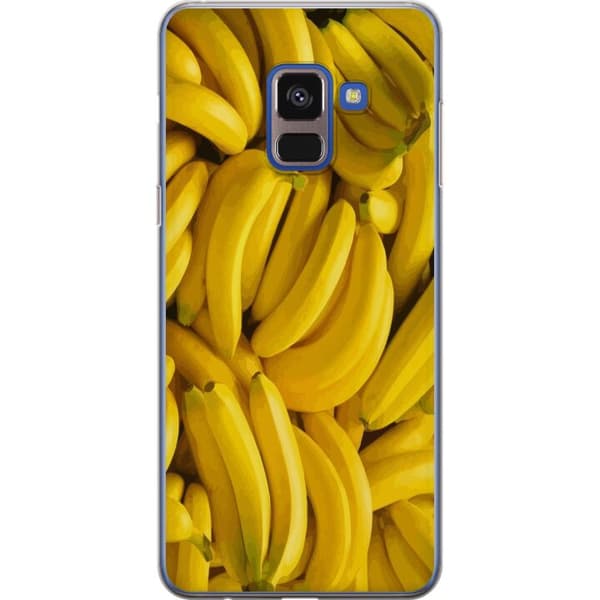 Samsung Galaxy A8 (2018) Genomskinligt Skal Banana Pattern – lekfullt mönster med gula bananer
