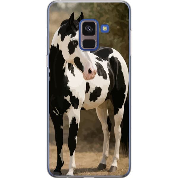 Samsung Galaxy A8 (2018) Gennemsigtig cover Smuk Hest - elegant illustration af hestemotiv