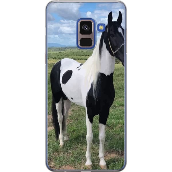 Samsung Galaxy A8 (2018) Gennemsigtig cover Hestemagi - stiliseret hest i en rolig farveskala