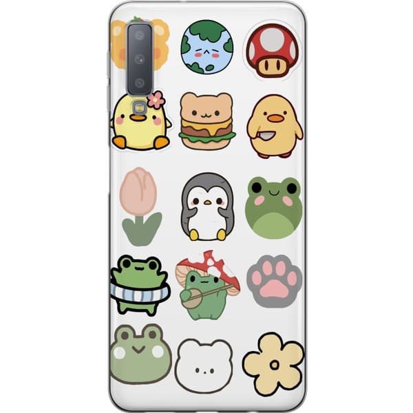 Samsung Galaxy A7 (2018) Läpinäkyvä kuori Kawaii Friends