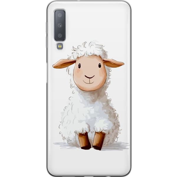 Samsung Galaxy A7 (2018) Läpinäkyvä kuori Suloinen Lammas - lasten ja vauvan tuotteita sarjakuvatyyliin