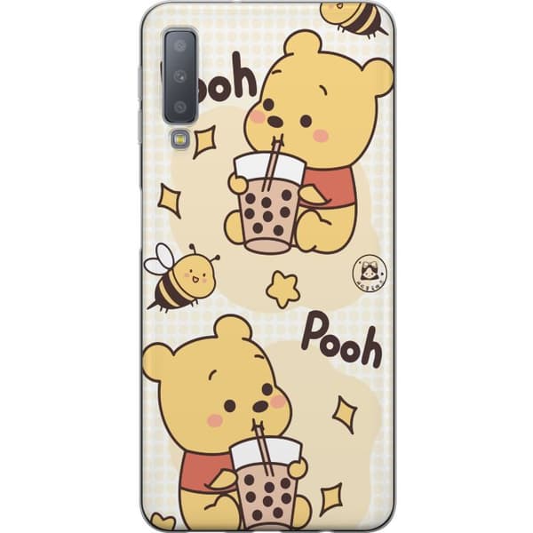 Samsung Galaxy A7 (2018) Läpinäkyvä kuori Nalle Pooh - klassinen karhumotiivi uudessa tulkinnassa