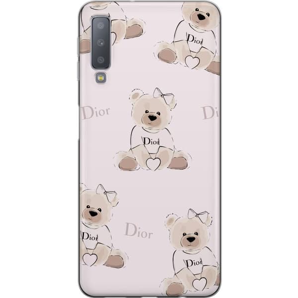Samsung Galaxy A7 (2018) Läpinäkyvä kuori Teddy Dior Vibes - ylellinen nalle muotityyliin