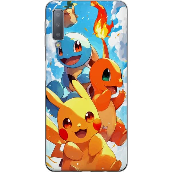 Samsung Galaxy A7 (2018) Läpinäkyvä kuori Pocket Creatures - innoittanut Pokémonista mainitsematta nimeä