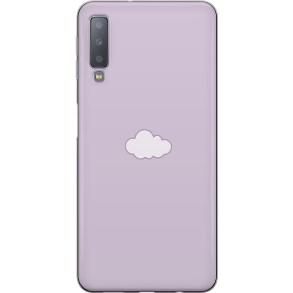 Samsung Galaxy A7 (2018) Läpinäkyvä kuori Lila Pilvi - minimalistinen pilvi lila taustalla