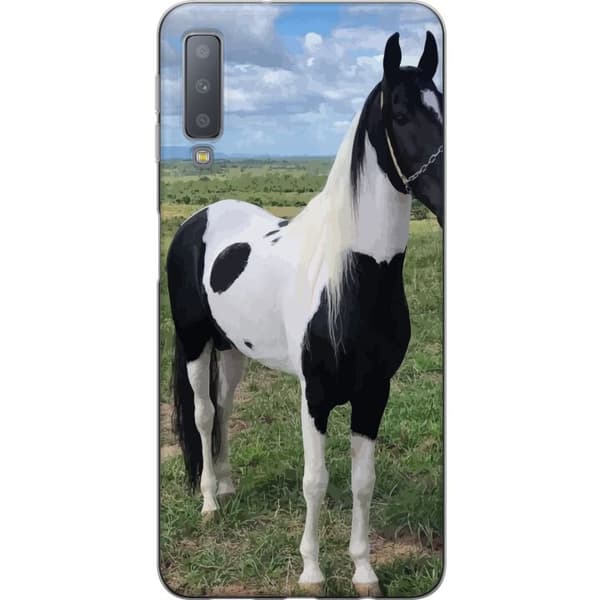 Samsung Galaxy A7 (2018) Läpinäkyvä kuori Hevosen Taika - tyylikäs hevonen rauhallisessa väriskaalassa