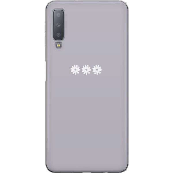 Samsung Galaxy A7 (2018) Läpinäkyvä kuori Lila Blomminimalismi - tyylikäs kukkakuva lila taustalla