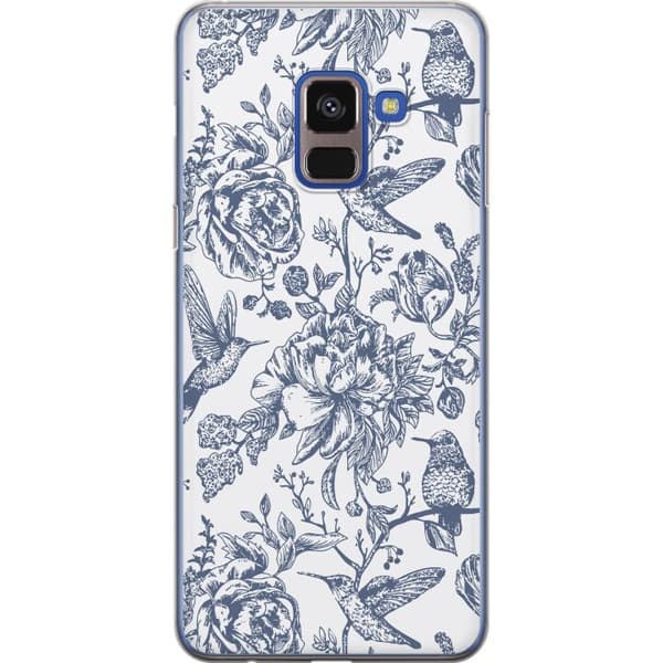 Samsung Galaxy A8 (2018) Gennemsigtig cover Blomster & Fugle - Romantisk Vintage-stil Mønster