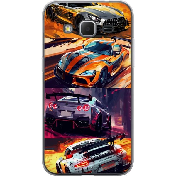 Samsung Galaxy Core Prime Läpinäkyvä kuori Ralli kuume - vauhdikas teema ralliautoilla