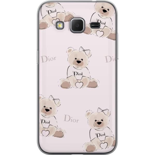 Samsung Galaxy Core Prime Läpinäkyvä kuori Teddy Dior Vibes - ylellinen nalle muotityyliin