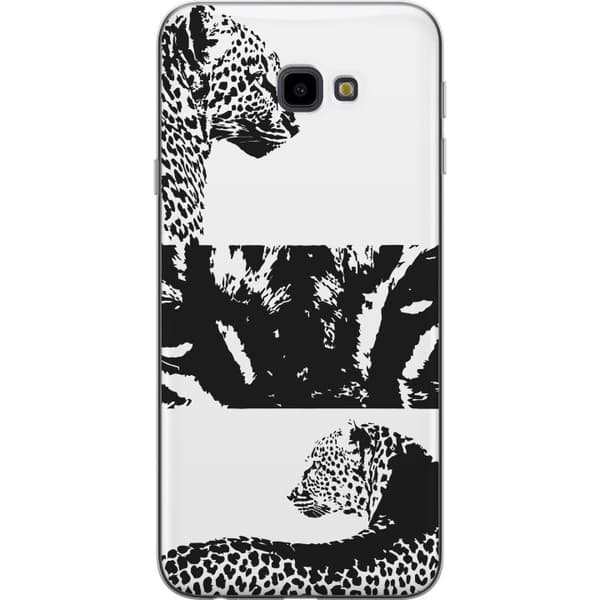 Samsung Galaxy J4+ Gennemsigtig cover Leopard Faces