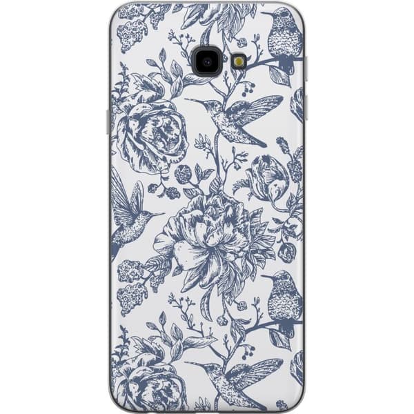 Samsung Galaxy J4+ Gennemsigtig cover Blomster & Fugle - Romantisk Vintage-stil Mønster