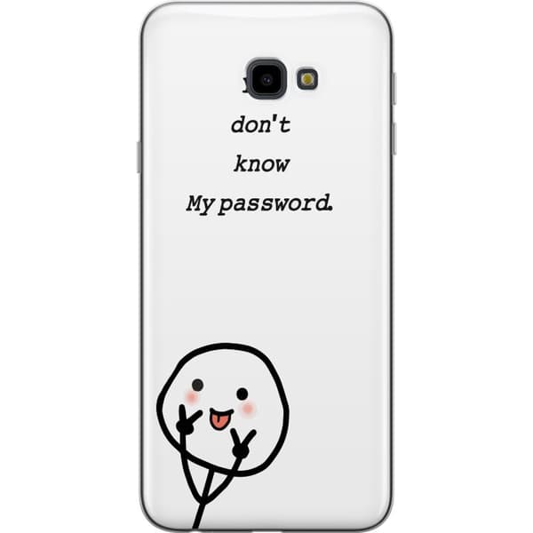 Samsung Galaxy J4+ Genomskinligt Skal You Don’t Know My Password – edgy textmotiv med attityd