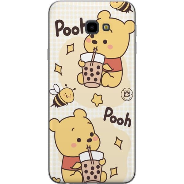Samsung Galaxy J4+ Genomskinligt Skal Nalle Pooh Style – klassiskt björnmotiv i ny tolkning